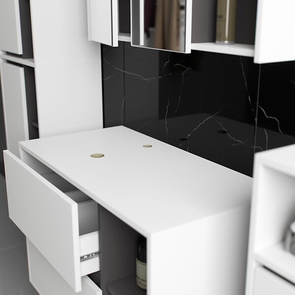 Set mobilier baie Vambos luxe (alb + grafit). Promo -18%. 1152128