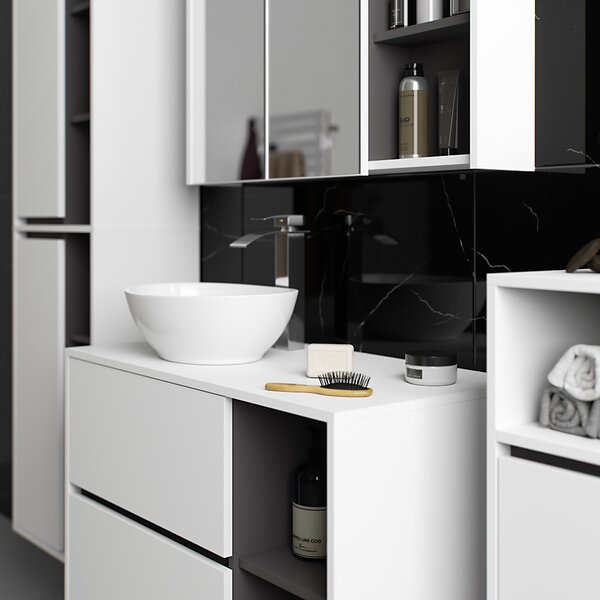 Set mobilier baie Vambos luxe (alb + grafit). Promo -18%. 1152128