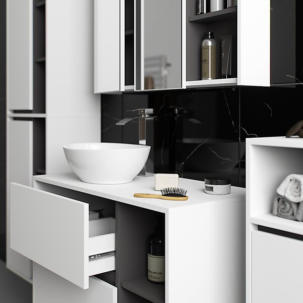 Set mobilier baie Vambos luxe (alb + grafit). Promo -18%. 1152128