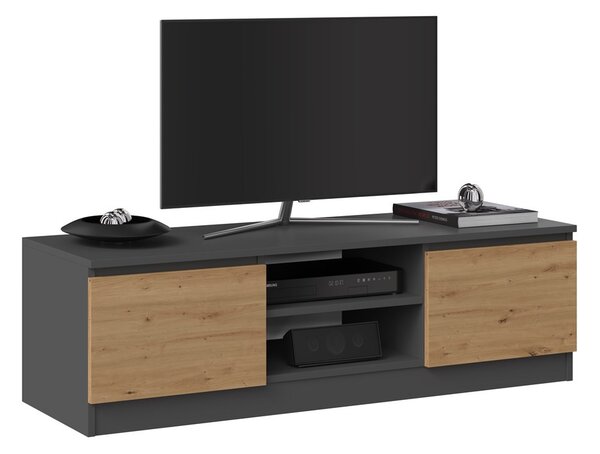Masă TV/ Comodă TV Musecalo 120 (antracit + stejar artisan). Promo -20%. 1132496
