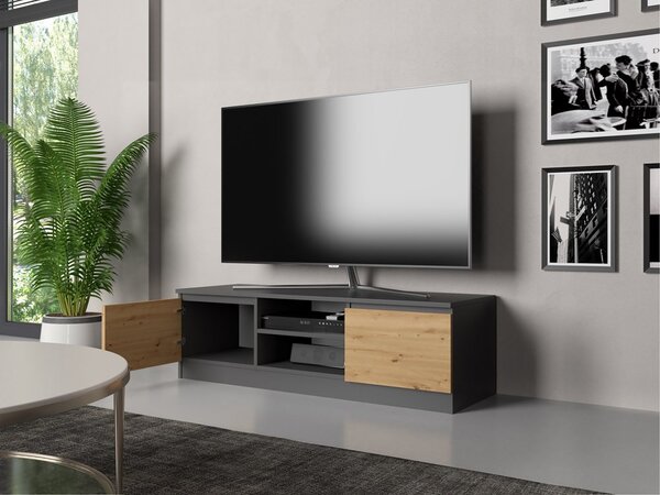 Masă TV/ Comodă TV Musecalo 120 (antracit + stejar artisan). Promo -20%. 1132496