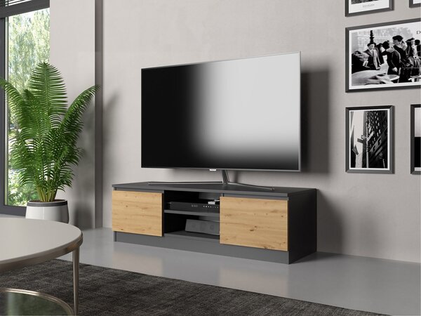 Masă TV/ Comodă TV Musecalo 120 (antracit + stejar artisan). Promo -20%. 1132496