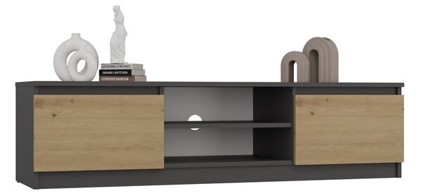 Masă TV/ Comodă TV Musecalo 140 (antracit + stejar artisan). Promo -22%. 1132504