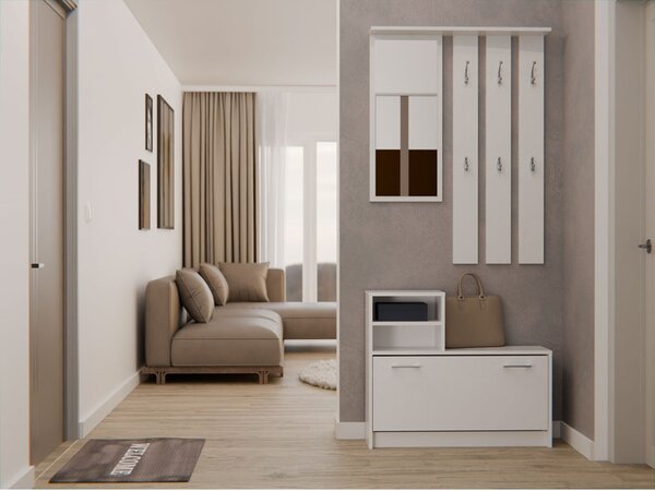Set mobilier hol Vayan 1 (alb) (cu oglindă). Promo -14%. 1132525