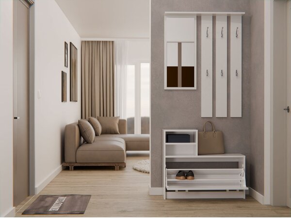 Set mobilier hol Vayan 1 (alb) (cu oglindă). Promo -14%. 1132525
