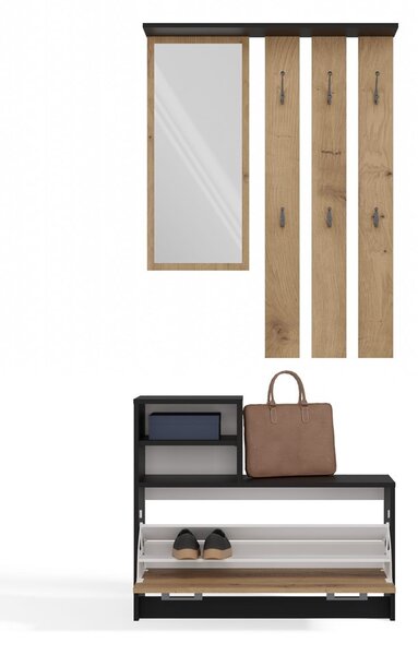 Set mobilier hol Vayan 1 (antracit + stejar artisan) (cu oglindă). Promo -14%. 1132523