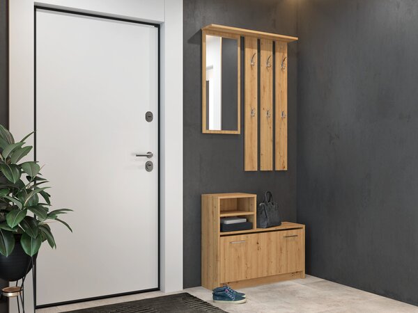 Set mobilier hol Vayan 1 (stejar artisan) (cu oglindă). Promo -17%. 1132524