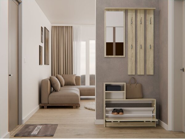 Set mobilier hol Vayan 1 (stejar sonoma) (cu oglindă). Promo -14%. 1132527