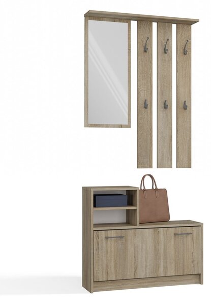 Set mobilier hol Vayan 1 (stejar sonoma) (cu oglindă). Promo -14%. 1132527