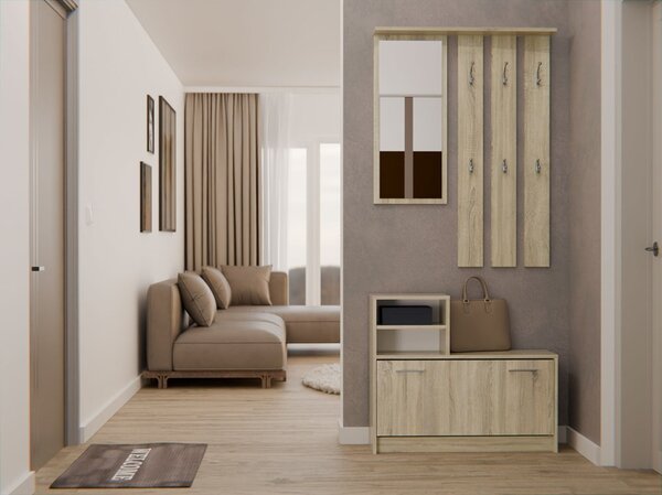 Set mobilier hol Vayan 1 (stejar sonoma) (cu oglindă). Promo -14%. 1132527