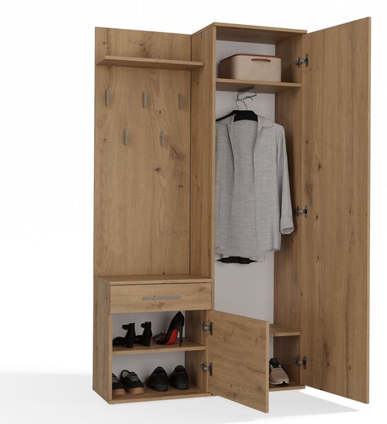 Set mobilier hol Dialogos 1 (stejar artisan) (cu oglindă). 1132534