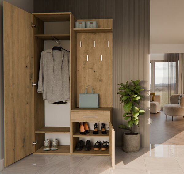 Set mobilier hol Dialogos 1 (stejar artisan) (cu oglindă). 1132534