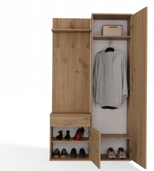 Set mobilier hol Dialogos 1 (stejar artisan) (cu oglindă). 1132534