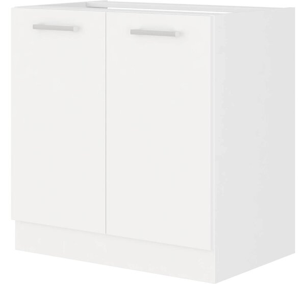 Dulap inferior de bucătărie sub chiuvetă Edris 80 ZL 2F BB (Alb). 1032822