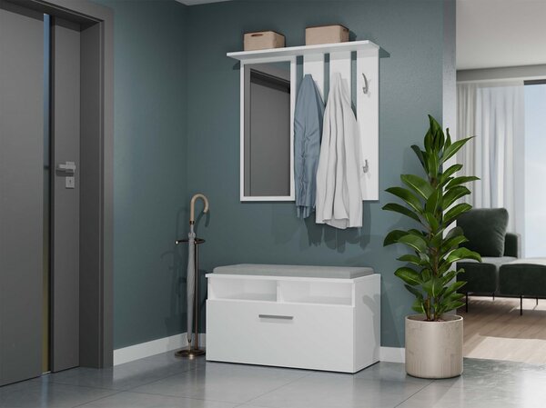 Panou cuier Oasis 1 (alb) (cu oglindă). Promo -19%. 1132563