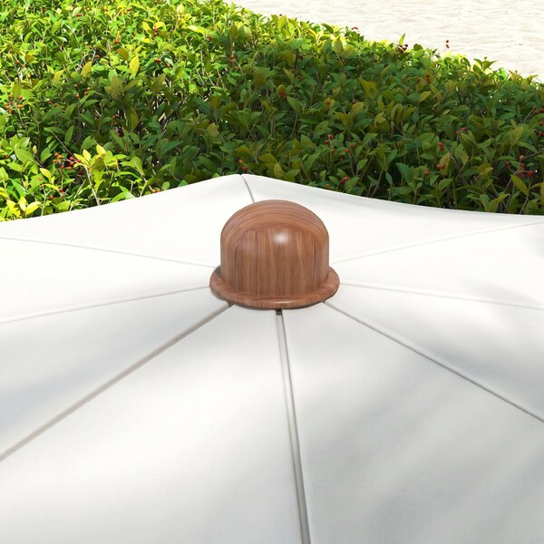 Outsunny Umbrelă de Plajă Portabilă cu Volane în Aer Liber cu Baldachin Ventilat, Geantă de Transport, Ø1.9x2.1 m, Alb-Crem
