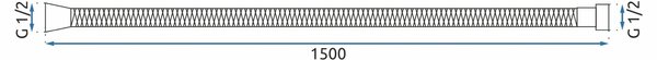 Furtun de duș Rea Chrome 150 cm