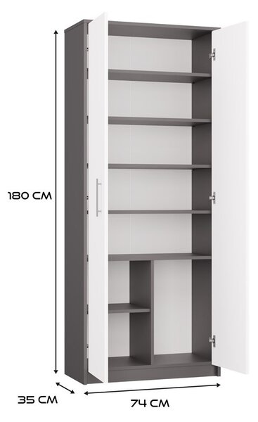 Dulap cu rafturi Obtenidas 1 (antracit + alb). Promo -17%. 1132661