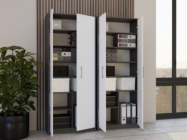 Dulap cu rafturi Obtenidas 1 (antracit + alb). Promo -17%. 1132661