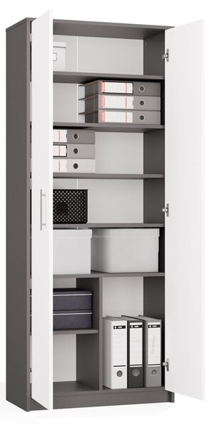 Dulap cu rafturi Obtenidas 1 (antracit + alb). Promo -17%. 1132661