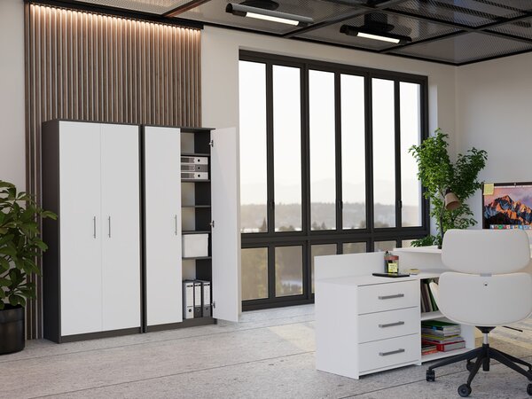 Dulap cu rafturi Obtenidas 1 (antracit + alb). Promo -17%. 1132661