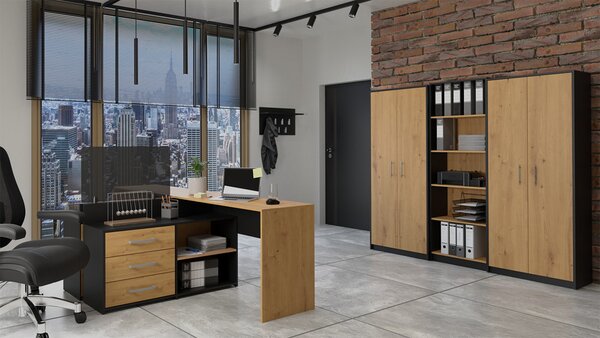 Dulap cu rafturi Obtenidas 1 (antracit + stejar artisan). 1132657
