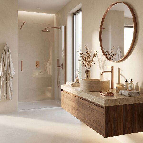 Baterie pentru lavoar Rea Venti Brush Copper