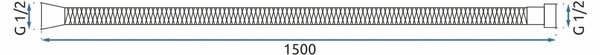 Furtun de duș Rea Brush Copper 150 cm