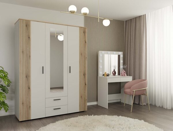 Dulap de haine Avala 1 (cashmir + stejar evoke) (cu oglindă). Promo -14%. 1132686
