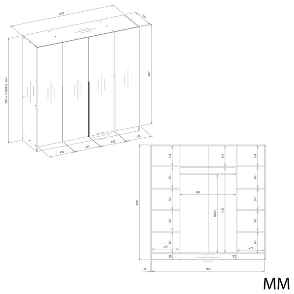 Dulap de haine Servirle 2 (cashmir). Promo -17%. 1132688