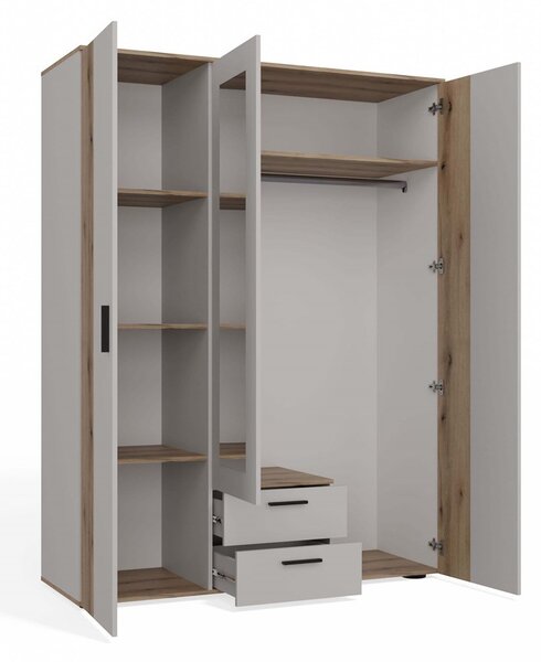 Dulap de haine Avala 1 (cashmir + stejar evoke) (cu oglindă). Promo -14%. 1132686
