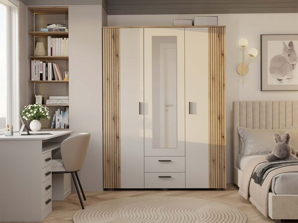 Dulap de haine Avala 1 (cashmir + stejar evoke) (cu oglindă). Promo -14%. 1132686