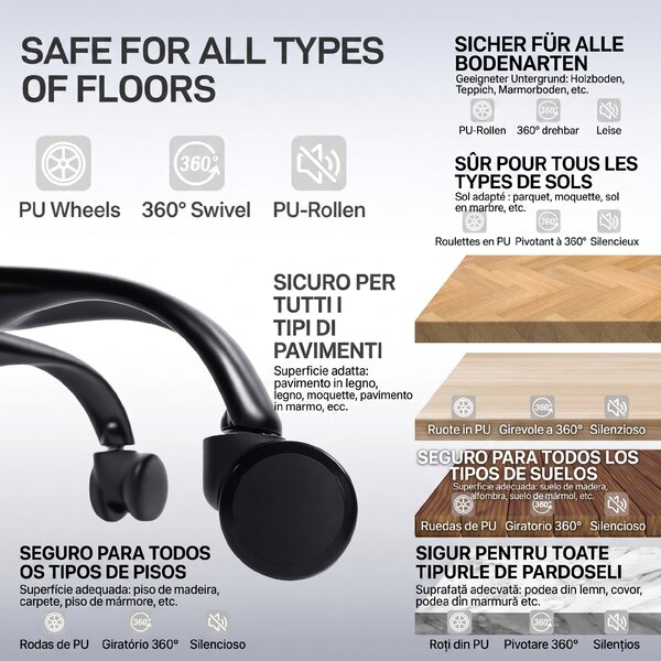 HOMCOM Scaun de birou ergonomic, cu suport lombar dinamic și suport pentru picioare, 73x75x120-128 cm, negru | Aosom Romania