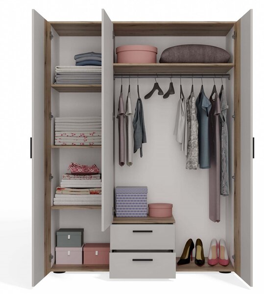 Dulap de haine Avala 1 (cashmir + stejar evoke) (cu oglindă). Promo -14%. 1132686