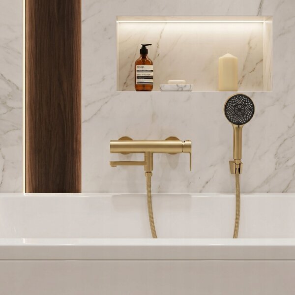 Furtun de duș Rea Brush Gold 150 cm