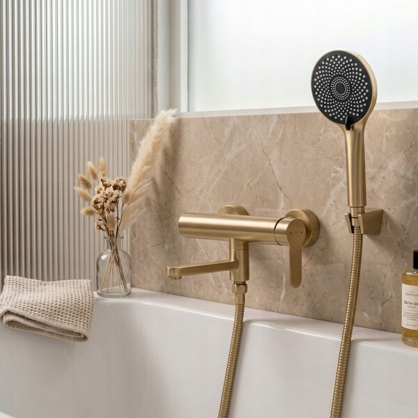 Furtun de duș Rea Brush Gold 150 cm