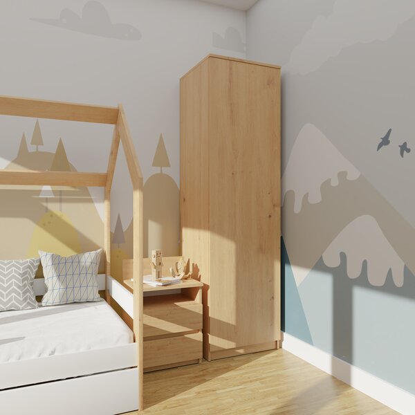 Dulap de haine Musecalo 2 (stejar artisan). Promo -14%. 1132734