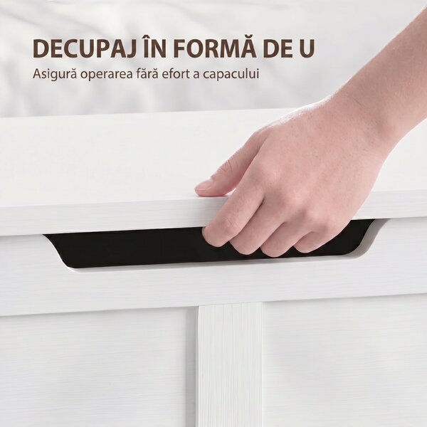 HOMCOM Comodă pentru Sufragerie, Cufăr pentru Jucării din Lemn, 100cm, Alb | Aosom Romania