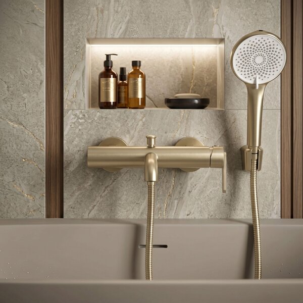 Baterie pentru cadă REA Ontario Side Brush Gold