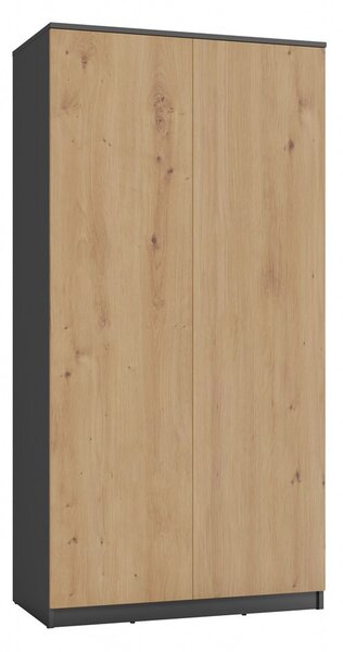 Dulap de haine Musecalo 3 (antracit + stejar artisan). Promo -21%. 1132738
