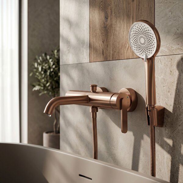 Baterie pentru cadă REA Ontario Side Brush Copper