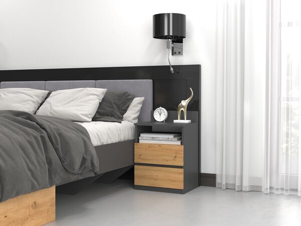 Noptieră Musecalo 1 (antracit + stejar artisan). Promo -11%. 1132751