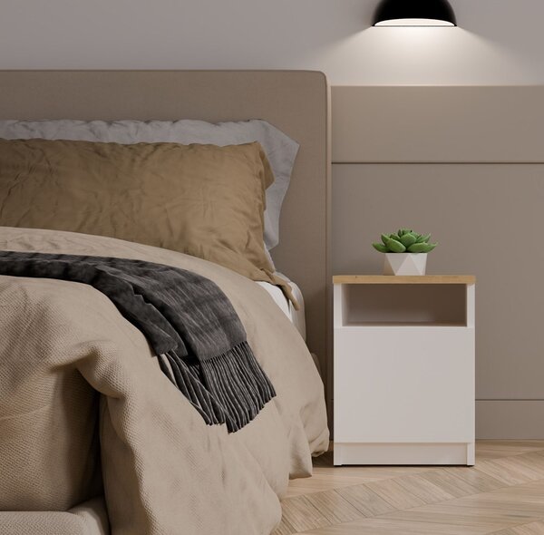 Noptieră Gustaban 2 (alb + stejar artisan). Promo -14%. 1132749