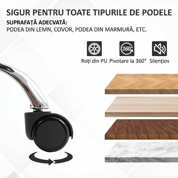 HOMCOM Scaun de birou rabatabil cu suport pentru picioare și capacitate de 120 kg, negru | Aosom Romania