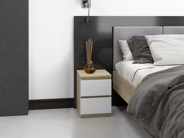 Noptieră Musecalo 2 (stejar sonoma + alb). Promo -15%. 1132762