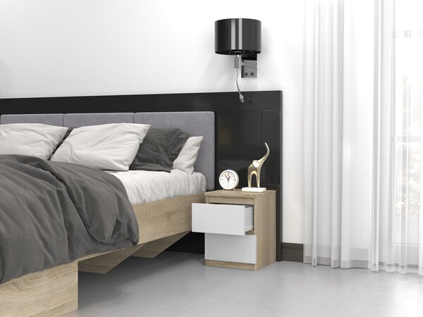 Noptieră Musecalo 2 (stejar sonoma + alb). Promo -15%. 1132762