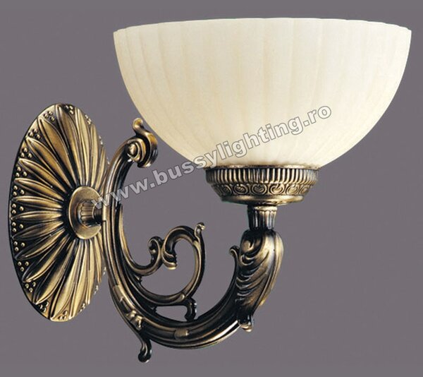Aplica Luna cu 1 Brat, Rustic, Finisaj Bronz Antic, Abajur Crem - Bussy Lighting 2011-62-19