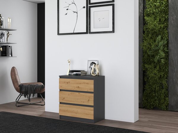 Comodă Musecalo 1 (antracit + stejar artisan). Promo -15%. 1132779