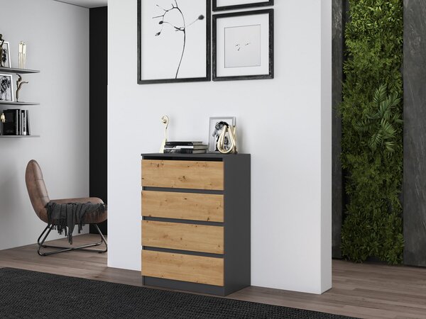 Comodă Musecalo 2 (antracit + stejar artisan). Promo -17%. 1132787