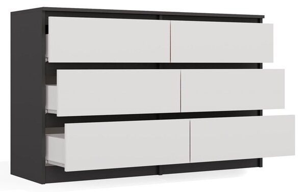 Comodă Musecalo 6 120 (antracit + alb). 1132807